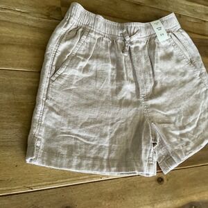 Abercrombie Kids Linen Blend Drawstring Shorts Beige Size 9/10 Casual Summer